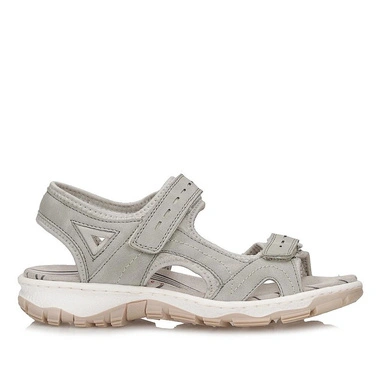 Sandały damskie Rieker 68866-40 grey szare skórzane na rzep