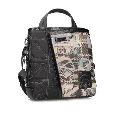 Plecak damski Anekke 43755-058 MOCHILA BACKPACK SINTETICO TULIP czarny jednokomorowy zapinany na zamek na ramię do ręki