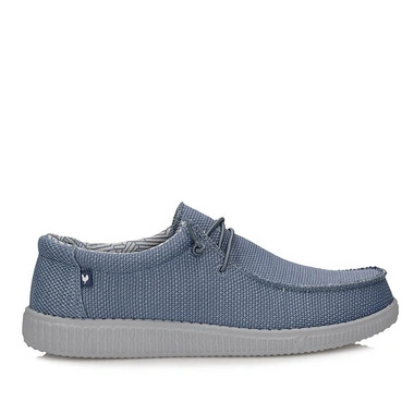 Półbuty męskie Pitas WP150 WALLABI KNITTED AZUL niebieskie na platformie wsuwane
