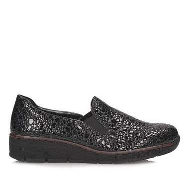 Klasyczne czarne półbuty damskie Rieker 53766-45