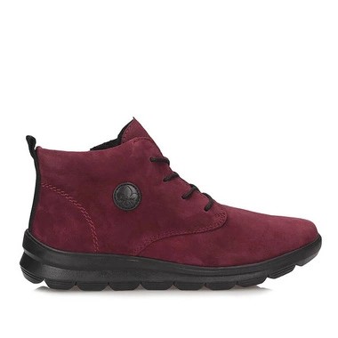 Wygodne bordowe botki damskie Rieker Z0022-35