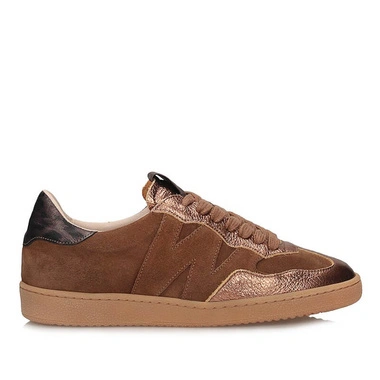 Sneakersy damskie Wonders AP-2010 Nubia 10 ZENIT ORO TREND I COÑAC brązowe sznurowane skórzane