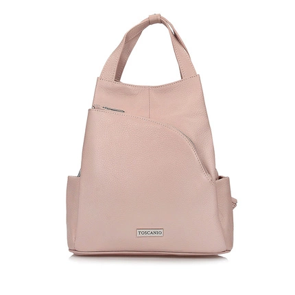 Skórzany włoski Plecak Toscanio E97 c.róż