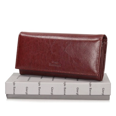 Pojemny skórzany Portfel Giorgio Bassani 080-s38 koniak