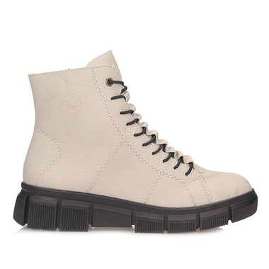 Komfortowe Beżowe ocieplane Botki Rieker X3428-60