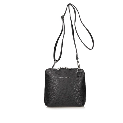 Włoska Czarna skórzana Listonoszka Toscanio F59 