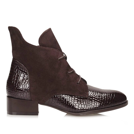 Modne brązowe botki damskie Potocki 25-12498BRC