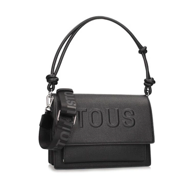 Torebka damska Tous 2001935051 BANDOLERA M. AUDREE T LA RUE NEW NEGRO czarna zapinana na magnes listonoszka na ramię do ręki