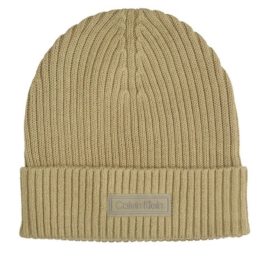 Bawełniana czapka Calvin Klein LV04D8053GLCI001 PATCH CHUNKY RIB COTTON