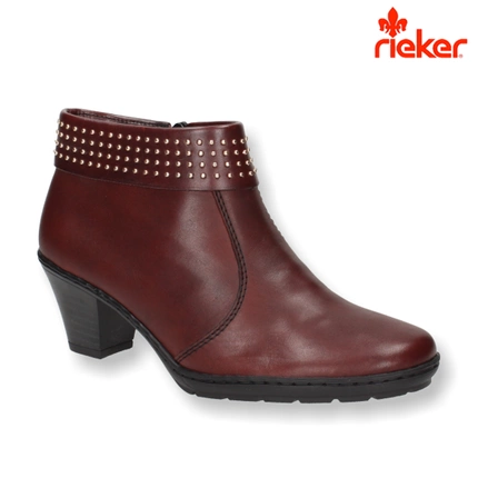 Botki bordowe zamek Rieker  57150-35