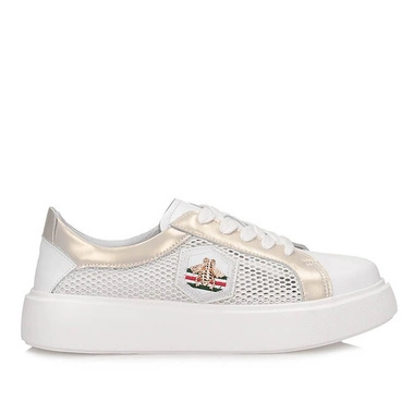 Skórzane modne sneakersy damskie T.Sokolski TS W25-210 WHT/GOL