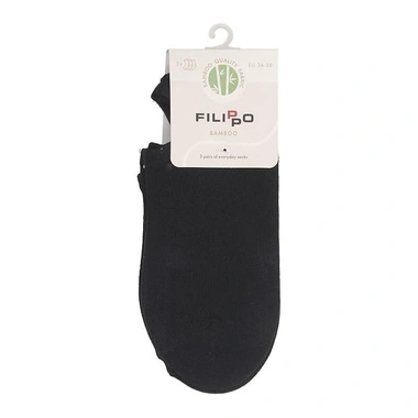 Skarpety damskie Filippo SD-SO02 BK czarne 3-PAK bambusowe