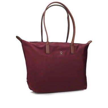 Modna bordowa torebka shopperka Tommy Hilfiger AW0AW17711 VLP POPETTE TOTE