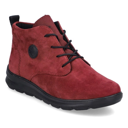 Wygodne bordowe botki damskie Rieker Z0022-35