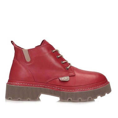 Botki Trzewiki Artiker ocieplane 53C0651 czerwone skórzane