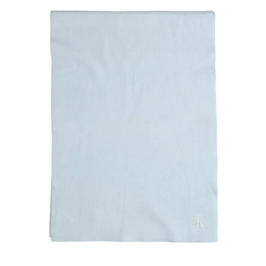 Klasyczny niebieski szal damski Calvin Klein LV04D8021G 5F9 CK FINE RIB SCARF Palest Blue