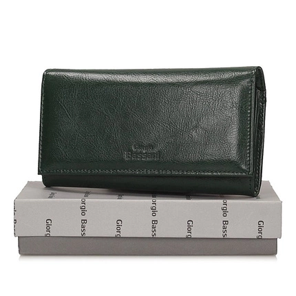 Pojemny Klasyczny Portfel Giorgio Bassani 032-s22 zielony
