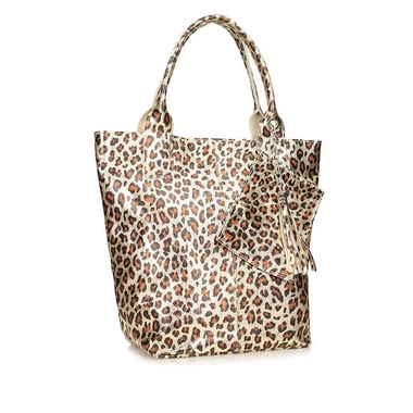 Shopperka torebka Toscanio 1101 panterka złota