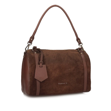 Stylowa Skórzana włoska Torebka Toscanio G151 BRĄZ D21