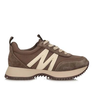 Sneakersy damskie Vinceza 41521 BR brązowe skórzane sznurowane na platformie