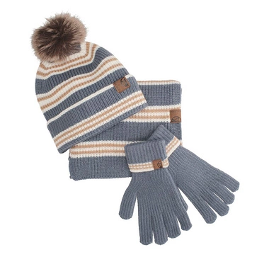 Damski zestaw czapka, szal, rękawice Pepe moll 252854 PACK NAVY