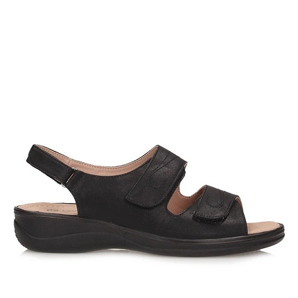 Komfortowe czarne sandały damskie Wojtyłko 7S25335C