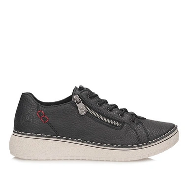 Sneakersy damskie Rieker 50965-14 półbuty grantowe sznurowane z zamkiem z boku