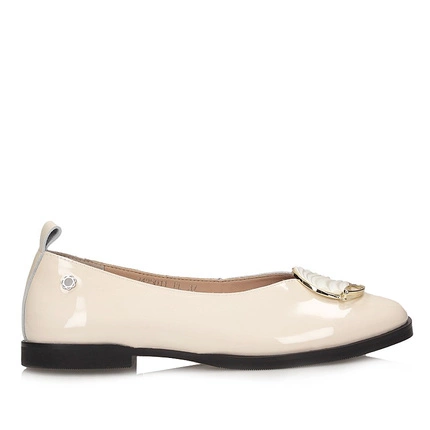 Lakierowane beżowe półbuty damskie Tuffoni 2425011PL BEIGE