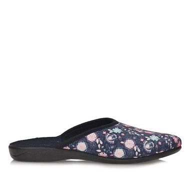 Komfortowe zakryte laczki kapcie Adanex 29844 kolorowe kwiatki