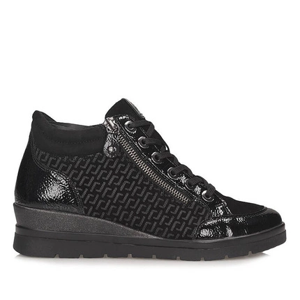 Komfortowe czarne botki damskie Remonte R0773-05