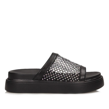 Oryginalne klapki damskie na platformie S.Barski MY51-016 BLACK