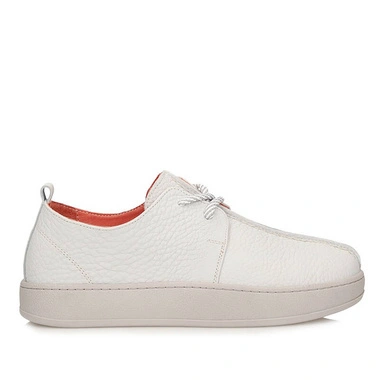 Półbuty damskie Ravini 251002 ALL LIGHT GREY FLOATER szare skórzane barefoot sznurowane