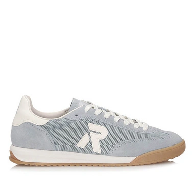 Sneakersy damskie Rieker W4000-12 półbuty niebieskie sznurowane skórzane