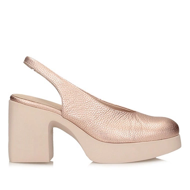 Złote wygodne sandały na platformie Naima Wonders H-4970 MAX RAME