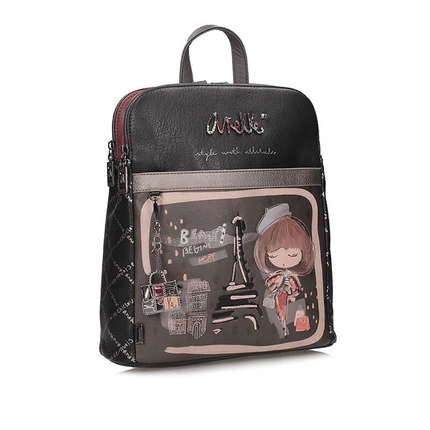 Dwukomorowy Stylowy plecak Anekke 41805-073 MOCHILLA BACKPACK MADEMOISELLE