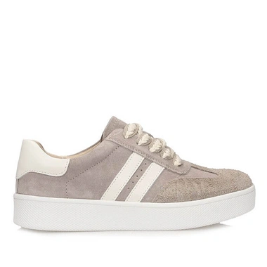 Sneakersy damskie Filippo DP7512/26 BE beżowe półbuty sznurowane na platformie skórzane