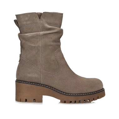 Stylowe skórzane damskie botki na obcasie Filippo DBT6402/25 TP beż