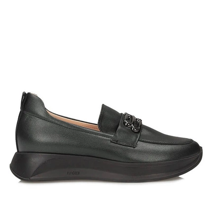 Skórzane Półbuty na platformie Bioeco by Arka 6702 2301+1290 zielone