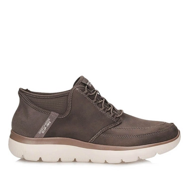 Botki męskie Skechers 232927/CHOC HANDS FREE Slip-ins brązowe trzewiki wsuwane