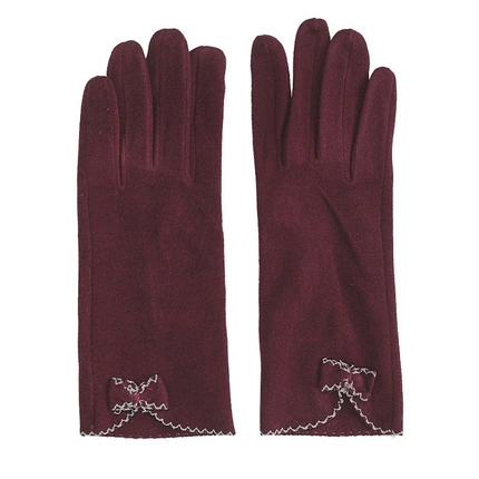 Bordowe damskie Rękawiczki Art Of Polo rk23313-4