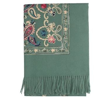 Duży ciepły zimowy zdobiony damski szal Art of Polo sz24131-2 kolorowy