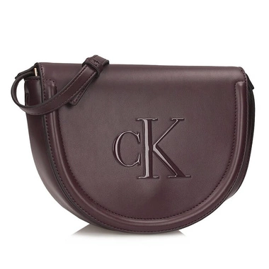 Oryginalna listonoszka damska Calvin Klein LV04F3221G BAP RAISED SADDLE CROSSBODY FUDGE