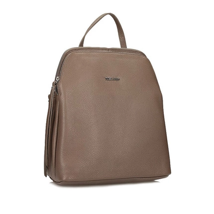Dwukomorowy Włoski skórzany Plecak Toscanio E52 beż D40