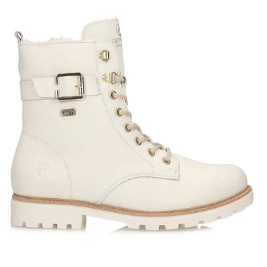 Klasyczne białe sznurowane botki damskie Remonte D8475-80