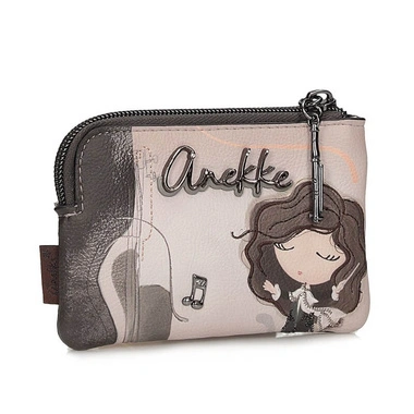 Portfel damski Anekke 43809-019 MONEDERO PURSE SINTETICO ORCHESTRA beżowy jednokomorowy zapinany na zamek