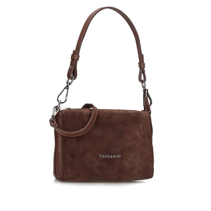  Klasyczna Skórzana Listonoszka Torebka na ramię Toscanio G91 Brąz D21