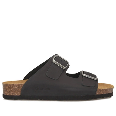 Klapki skórzane Dr. Brinkmann 600047-01 czarne unisex damskie męskie