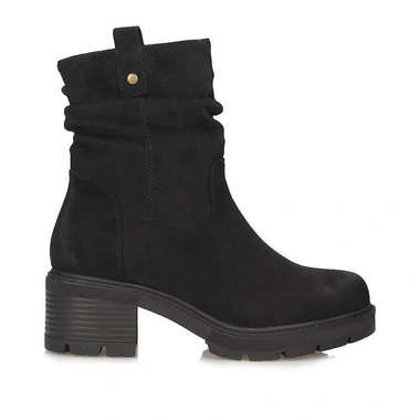 Botki damskie S.Barski HY62-8100 BLACK czarne zapinane na zamek na obcasie