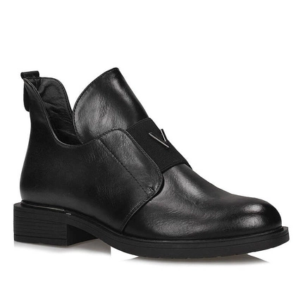 Klasyczne czarne wsuwane botki  Vinceza 58165 BK 