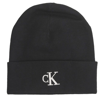 Klasyczna czapka damska Calvin Klein LV04D8020G UB1 CK FINE RIB BEANIE BLACK